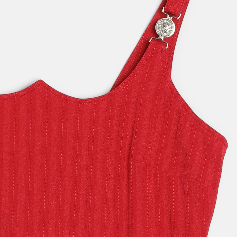 Super Flea Market+Versace Jeans Couture+Red mini dress+Toni Garrn3